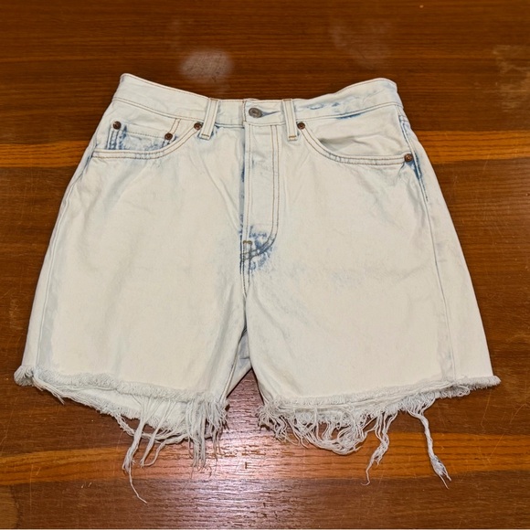 Levi's Pants - Levi's 501 ‘81 Stone Washed Cutoff Frayed Hem Jean Shorts red tab Big E 2010or18